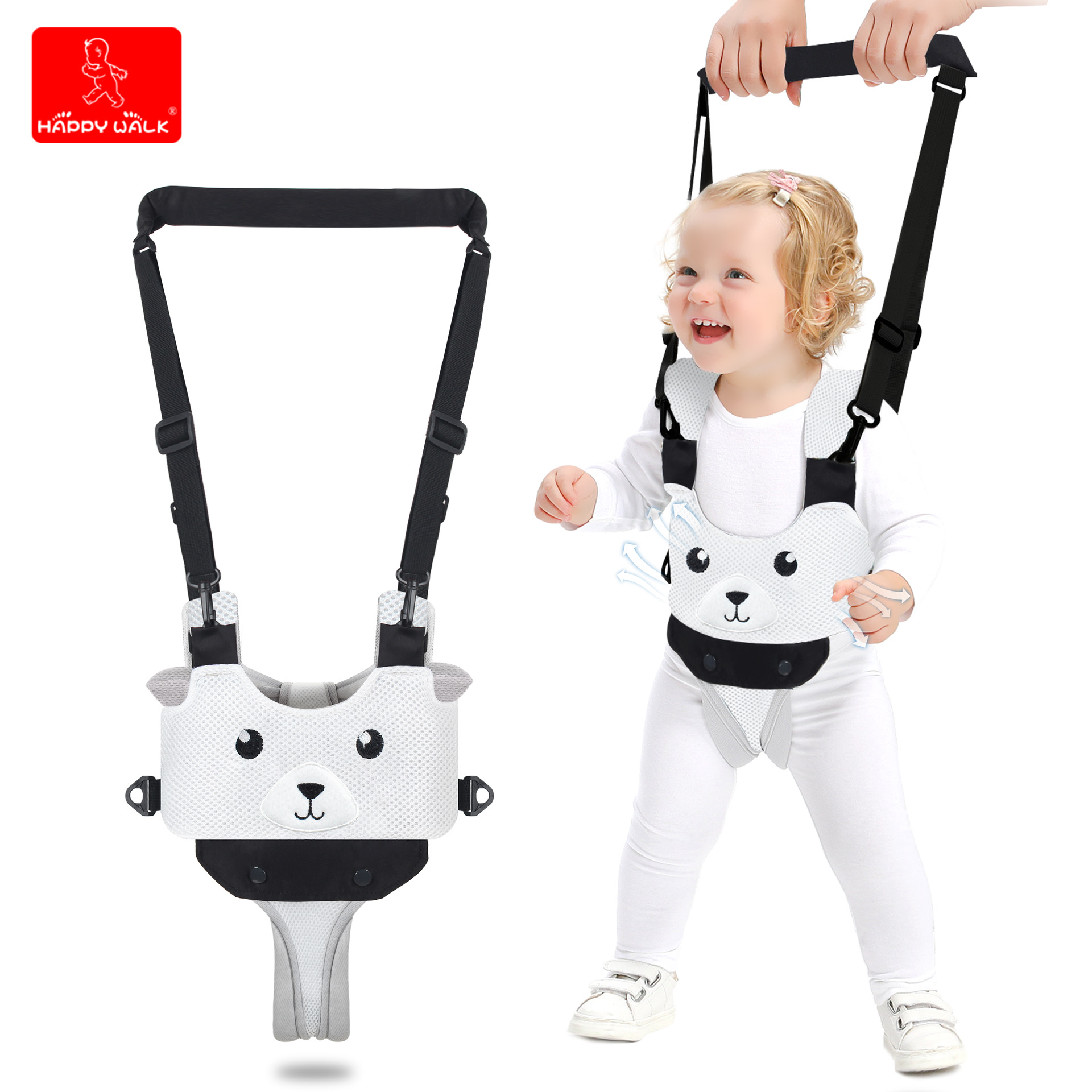 Baby Toddler with Baby Mesh Breathable Bear Style Baby Walking Traction Belt Multi-Functional Basket Wholesale Anti-Lost