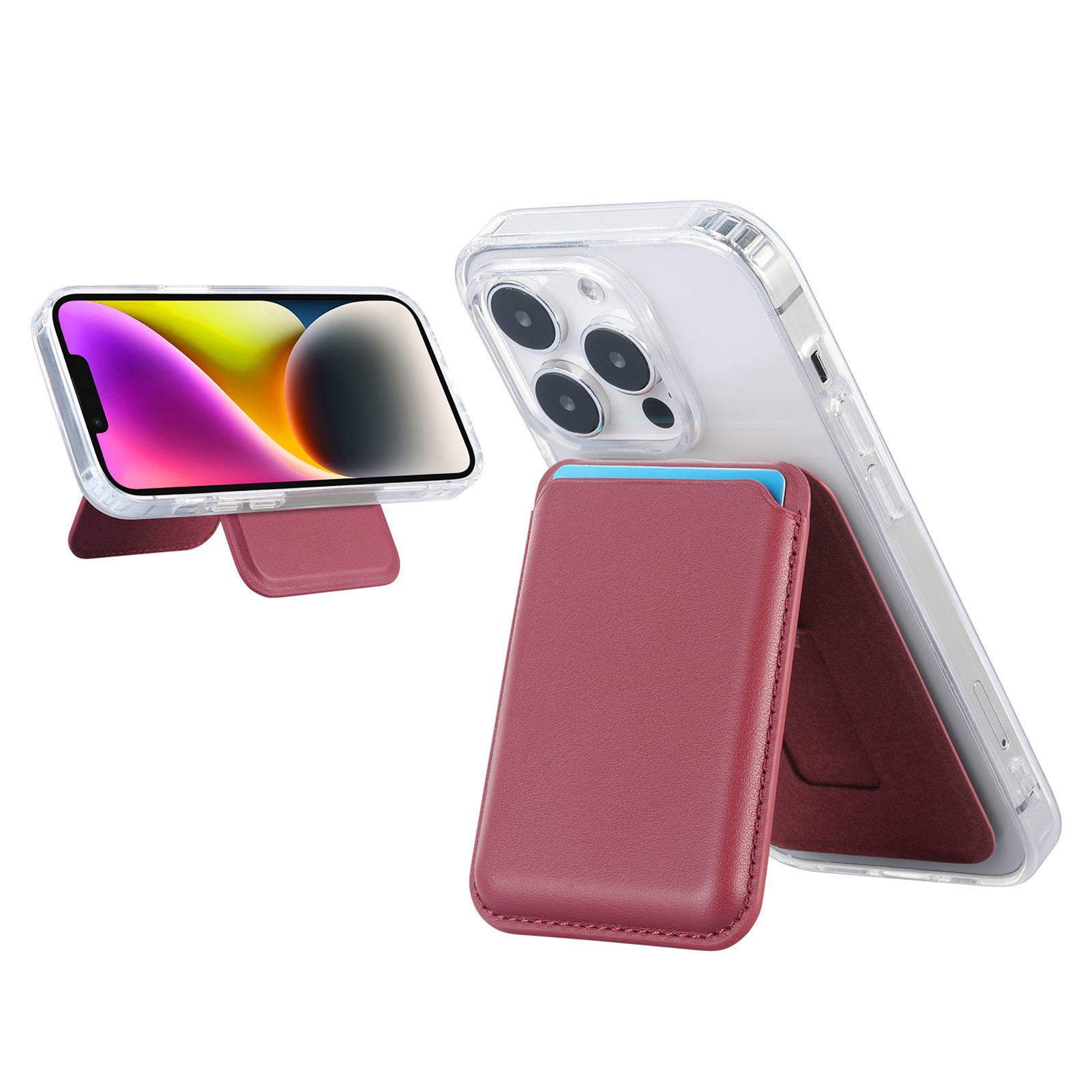 Picture of Suitable for Iphone16 Strong Magnetic Magsafe Card Holder Official Color Number Multi-Functional Bracket Storage Wallet Holder