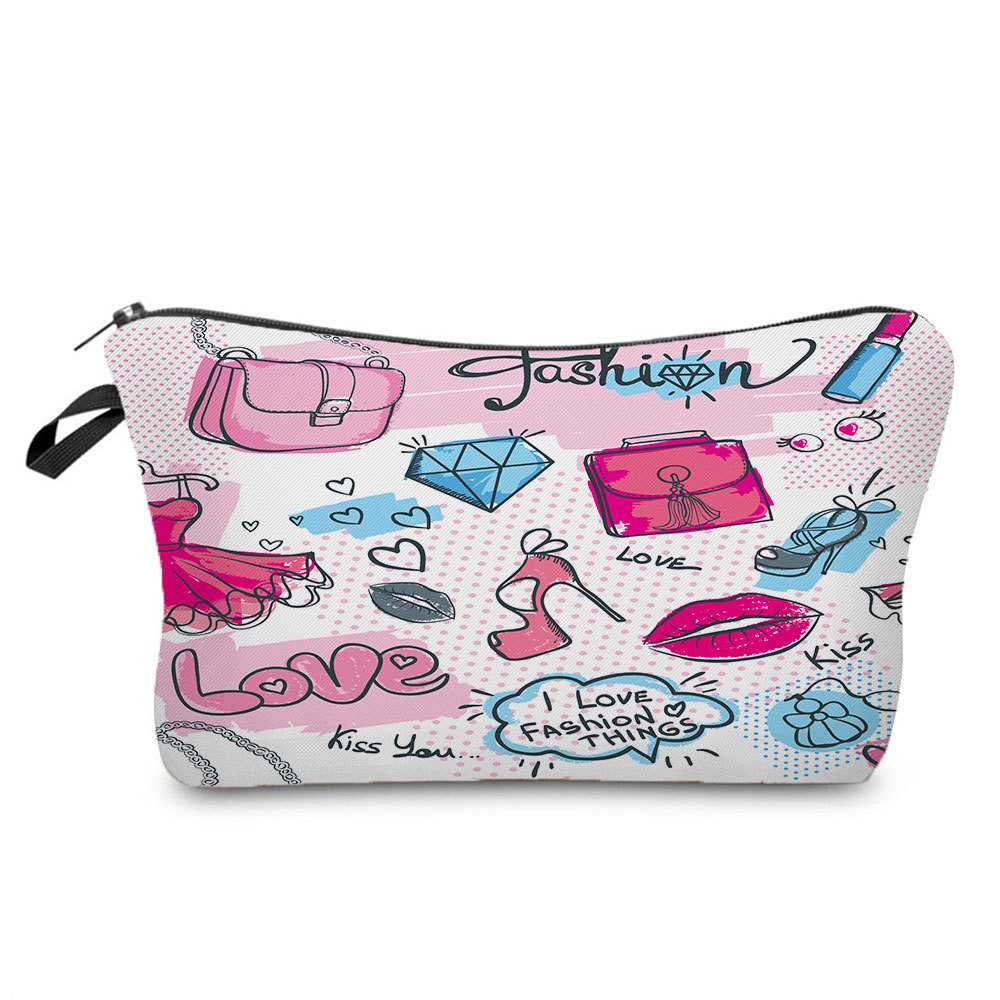 Picture of New arrival lipstick cosmetics printing dumpling bag travel without bag cosmetic bag