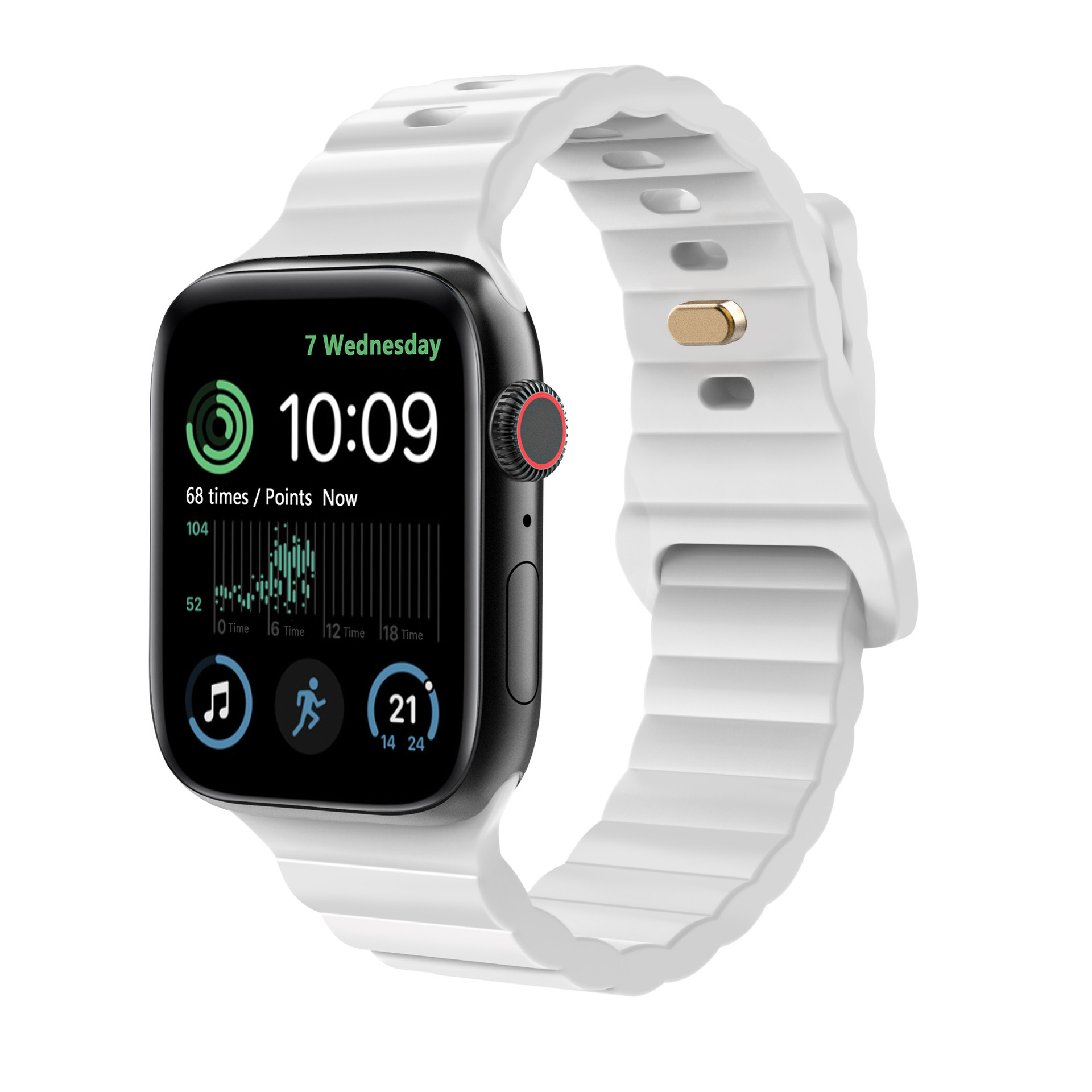 Picture of For Apple Watch iwatch1087654 Silicone Strap applewatch9 Lightning Buckle Wave Pattern Solid Color