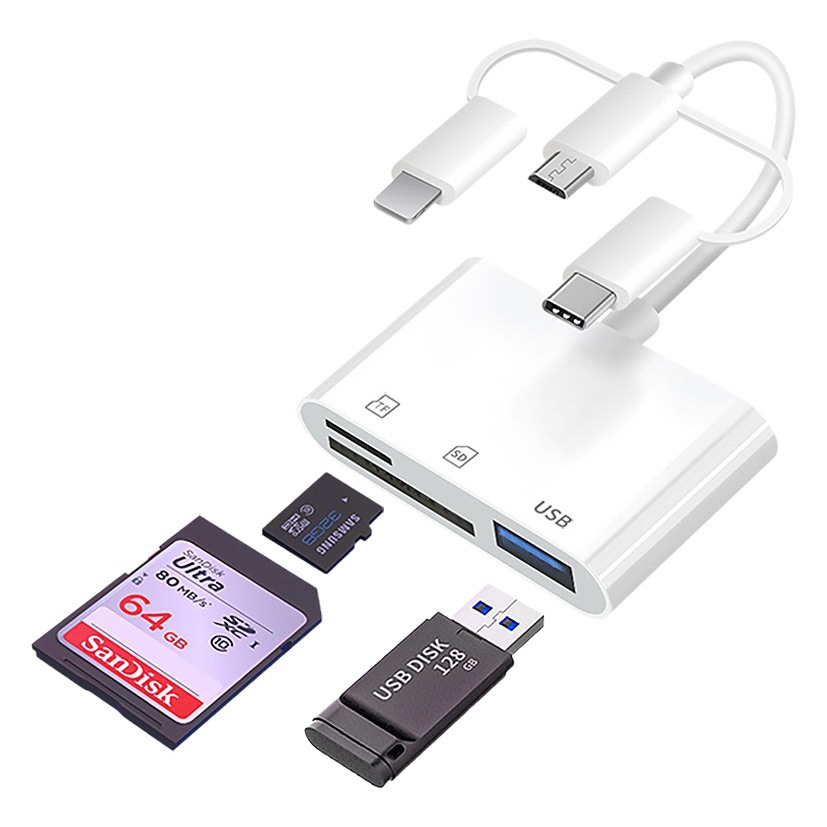 Mobile Phone Card Reader Three-In-One Adapter Multi-Function USB Extender Tfsd Memory Card Docking Station USB Hub