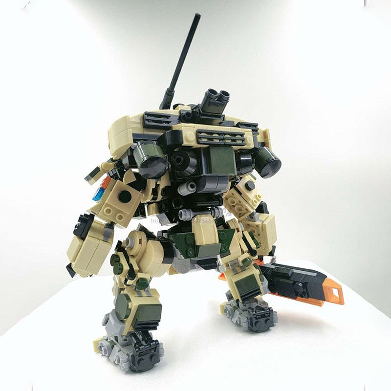 Picture of MOC compatible with LEGO Q flame Titans fall for LEGO set Desert mecha small particle assembly creative