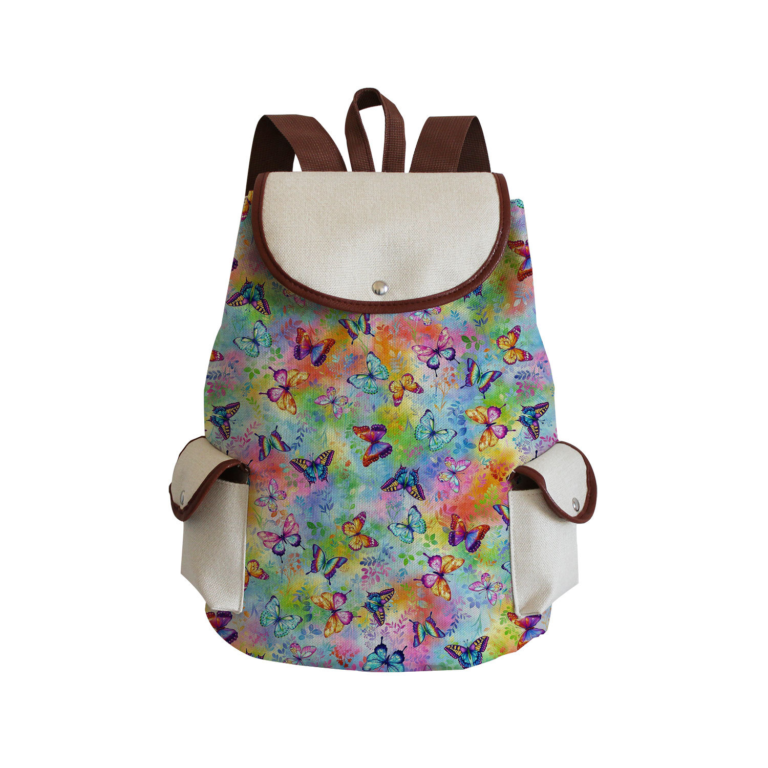 Picture of Cross-border Style Butterfly Printed Backpack ins Style Large Capacity Women's Multifunctional Backpack Portable Student Schoolbag