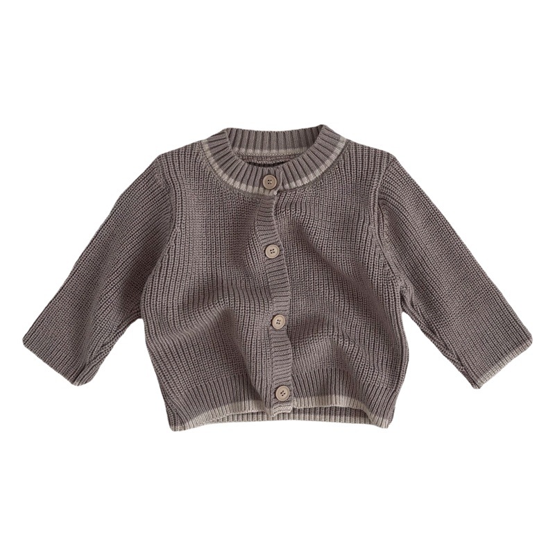 Children's sweater cardigan autumn and winter boys' Korean style knitwear children's clothing girls' coat versatile round neck sweater