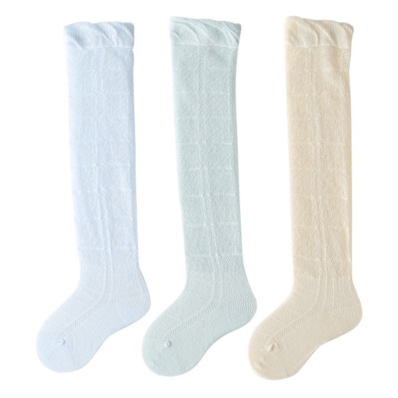 23 summer ultra-thin solid color baby stockings boneless Class a over the knee baby high socks solid color air conditioning boys' socks