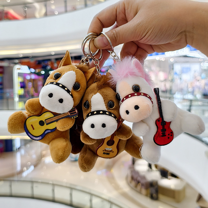 Simulation Animal Pony Plush Toy Doll Pendant Zodiac Horse Doll Keychain Small Pendant Bag Hanging Accessories