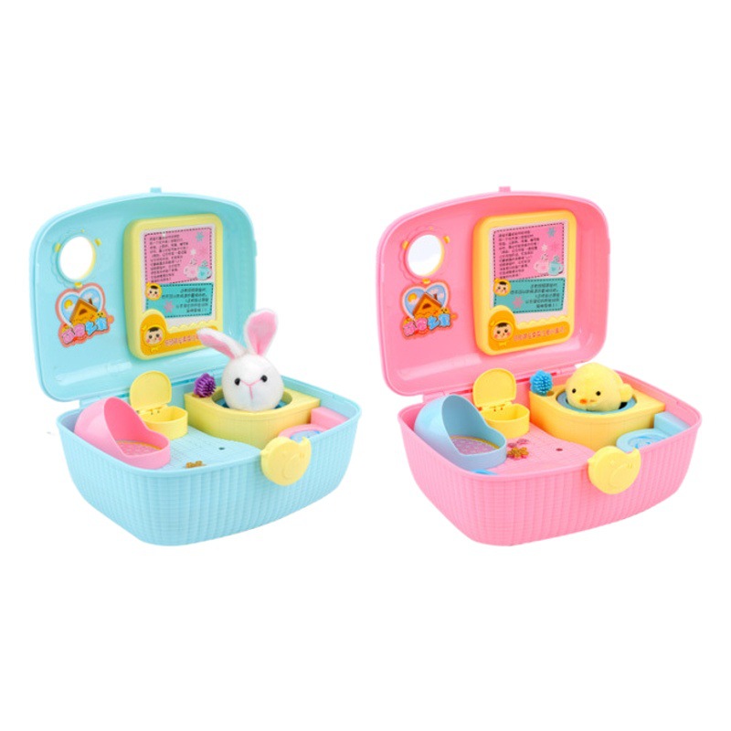 Electric Plush Fun Chick Rabbit Nurturing House Simulation Induction Bag House Gift Box Children's Play Toys