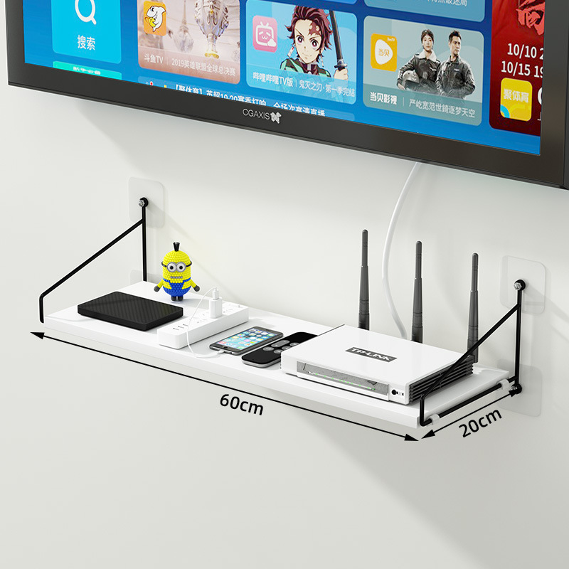 Picture of Cross-Border Wholesale Router Storage Rack for Tv Set-Top Boxes, Wall-Mounted Wifi Storage Rack Without Drilling