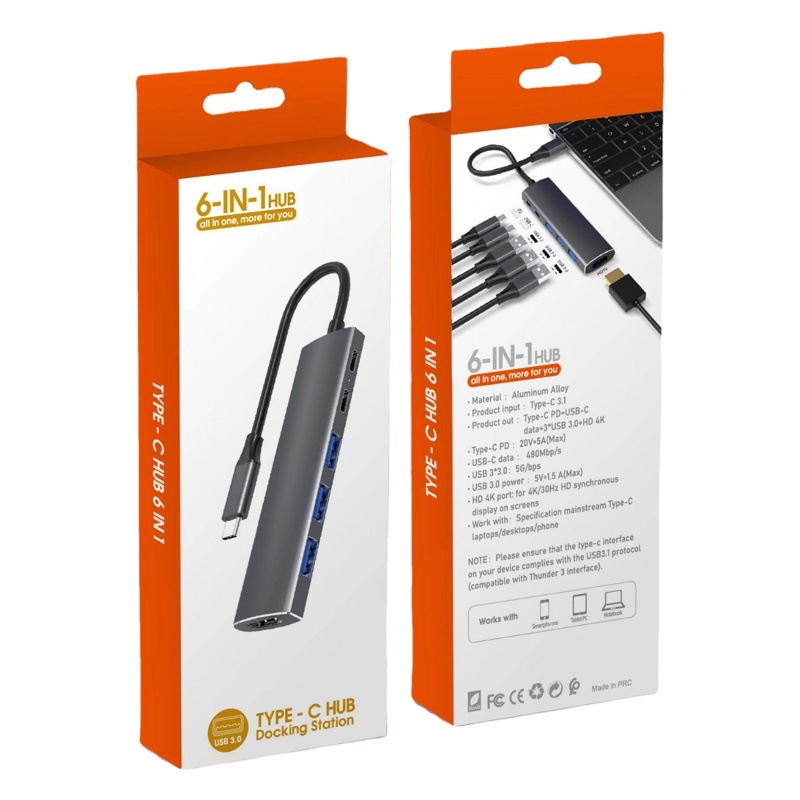 Expansion Dock Typec Expansion HDMI Projection Screen Conversion USB Splitter Hub Hub Network Cable Multi-Interface Hub