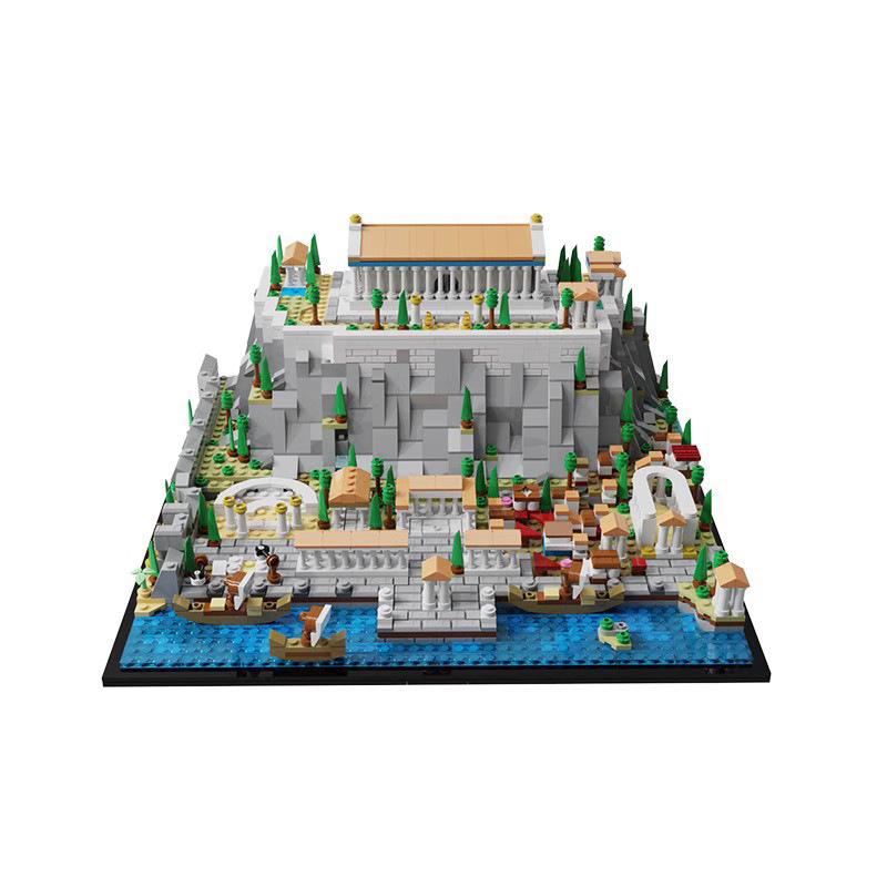 Picture of Assembled Toys Greek Ancient Architecture Acropolis Home-made Building Block Architecture Street View MOC-compatible Lego Model