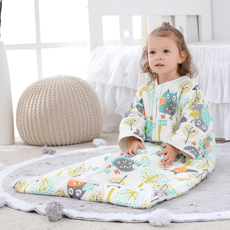 Picture of Baby Sleeping Bag Gauze Growing Envelope Sleeping Bag Leg Wrap Round Swing Adjustable Size Gauze Bamboo Fiber Winter Cotton
