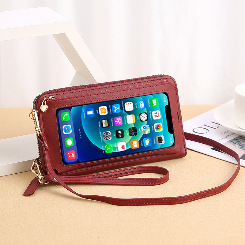 Picture of Mobile Phone Bag Women's 2024 New Touchable Screen Simple Student-Packed Mobile Phone Zipper Korean Mini Crossbody Bag Coin Purse