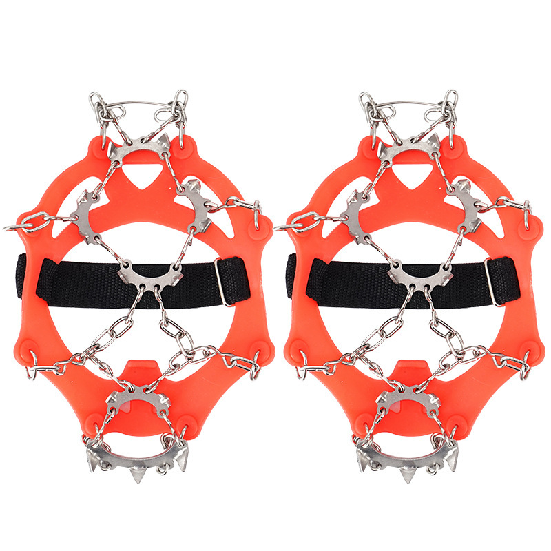 Picture of Outdoor Stainless Steel 13 Tooth Ice Claw Climbing Ice Climbing Non-slip Shoe Cover Hiking Non-slip Snow Claw Anti-slip Chain Ice Grab Wholesale