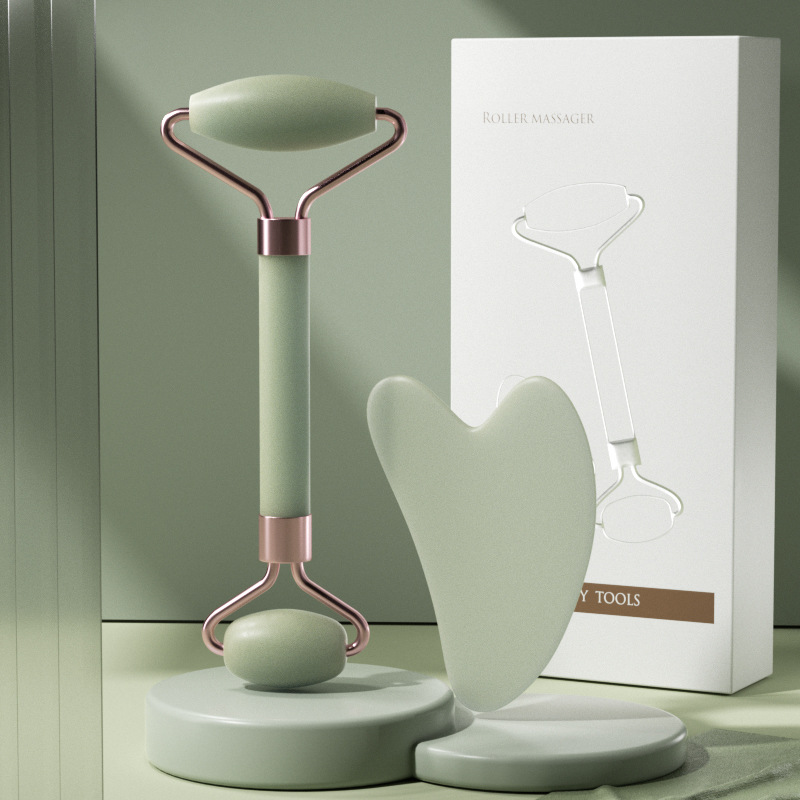 Picture of Cross-Border Rose Quartz Double-Headed Roller Facial Massager Non-Jade Facial Lifting Beauty Scraping Board Eye Pulling Stick