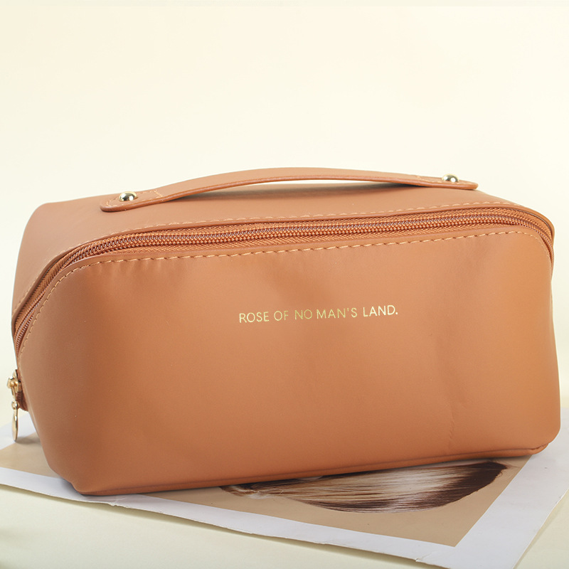 Picture of Cross Mirror Large Capacity Travel Cosmetic PU Waterproof Toiletry Bag Organ Pillow Cosmetic Bag Portable