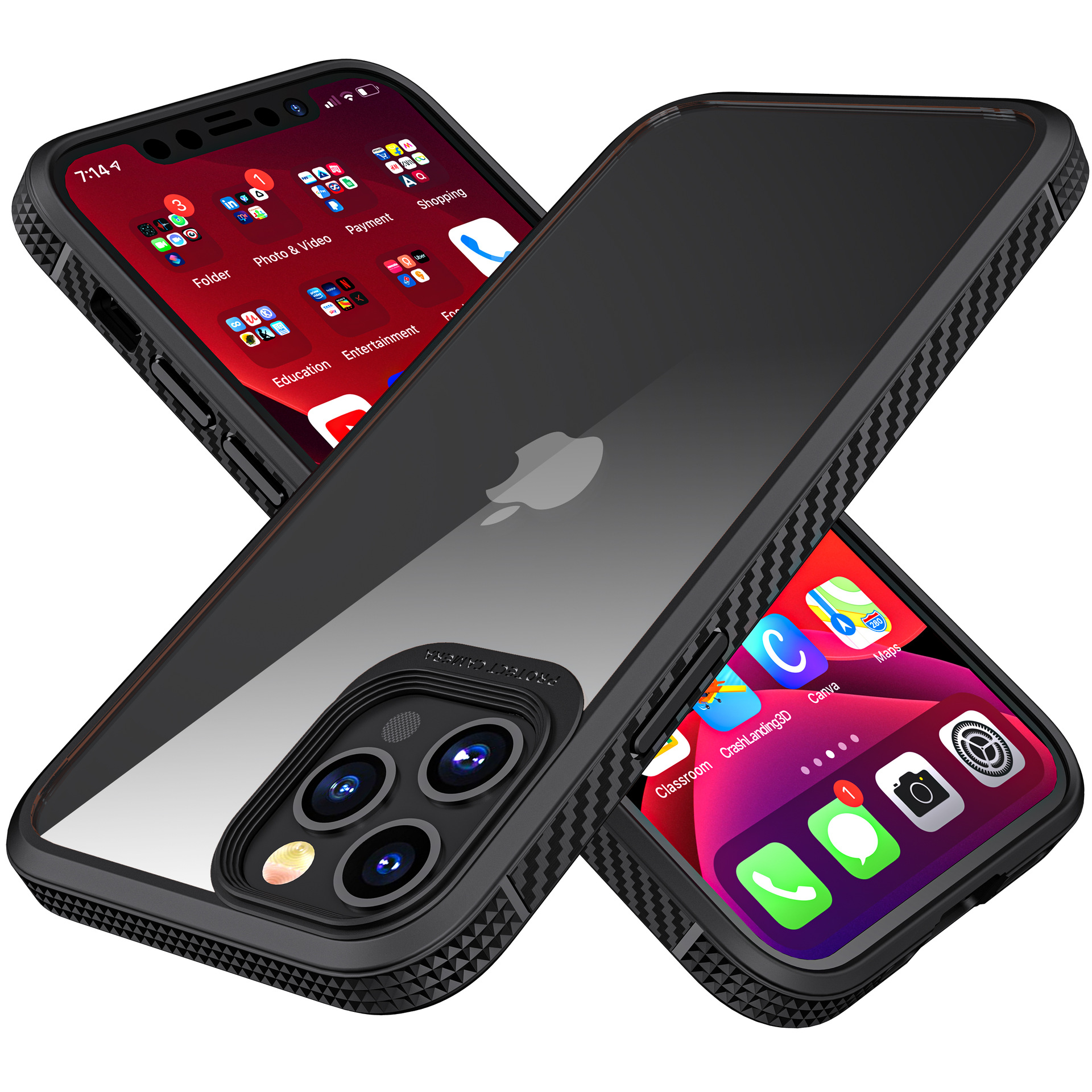 Picture of For Apple 12Pro Max Mobile Phone Case New Transparent iPhone 12Pro Drop-resistant Protective Case 11Pro Max