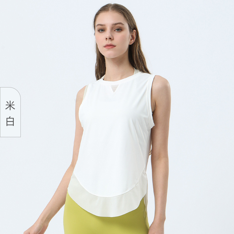 Picture of 2023 Spring and Summer New Yoga Top Women's Mesh Stitching Quick-drying Running Vest Ice-feeling Fitness Tight-fit