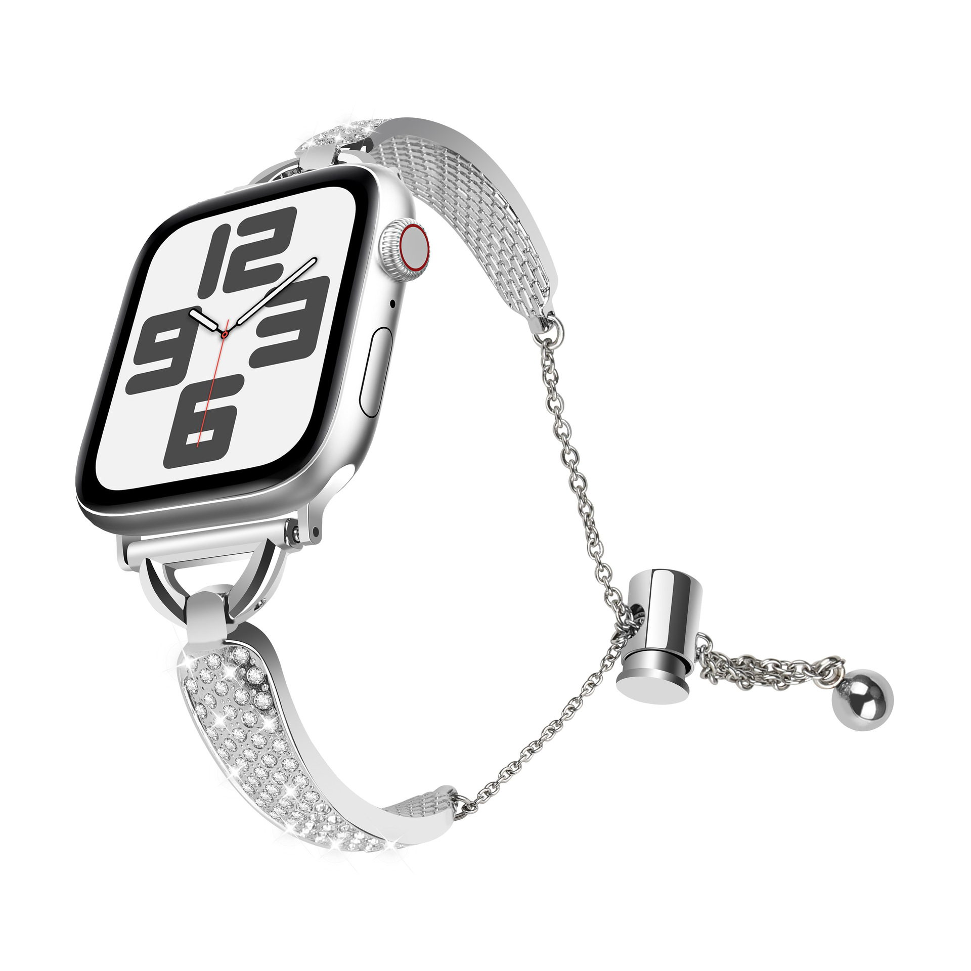 Picture of For Apple Watch Strap Metal Diamond Adjustment Chain appleiwatchs1098 Curved Thin Strap Wholesale