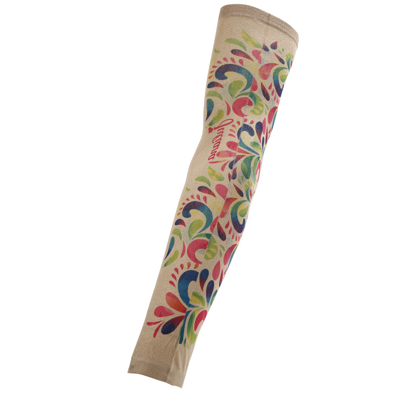 Picture of Outdoor Sleeve Tattoo Sleeve Seamless Men's and Women's Flower Arm Riding Sunscreen Sleeve Tattoo Arm Gifts