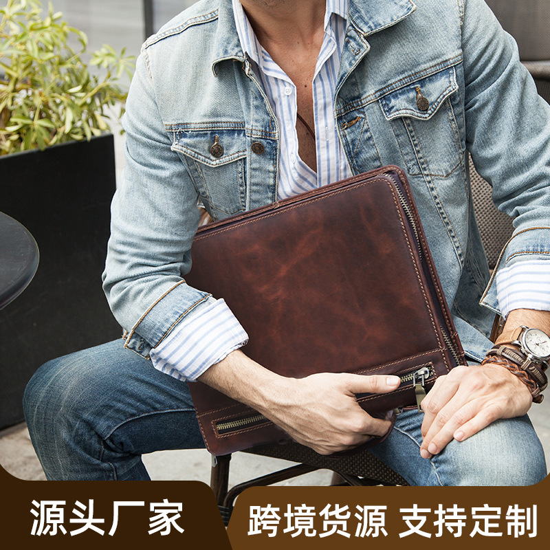 Picture of Suitable for ipad pro12.9 cowhide protective case with airtag portable multifunctional apple flat case wholesale