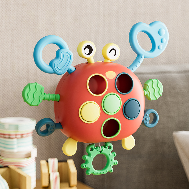 Picture of Cross-border Children's Press twist toy finger fine training baby puzzle early education crab pumping