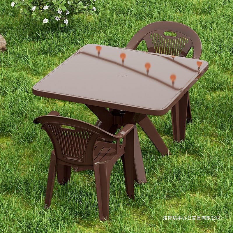 Picture of Thickened Plastic Table and Chair Set for Night Market Barbecue Stalls, Waterproof and Durable for Home Use, Suitable for Courtyard and Rental Houses