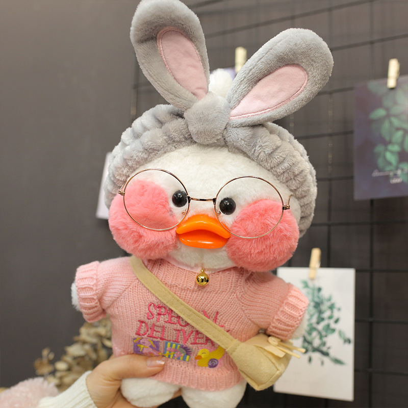 Picture of White ins Cyber Celebrity Hyaluronic Acid Duck Little Yellow Duck Plush Toy Hand Warming Pillow Doll Birthday Gift
