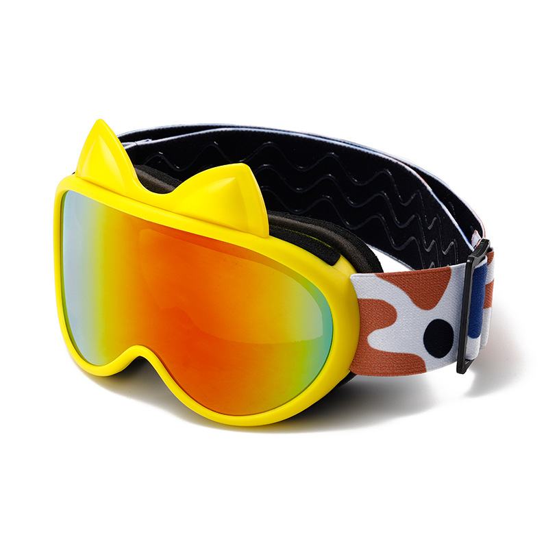 Picture of Big Children's Colorful Cute Rabbit Cat Ears Double Layer Anti-fog Children's Ski Goggles Outdoor Windproof Climbing Eye Glasses