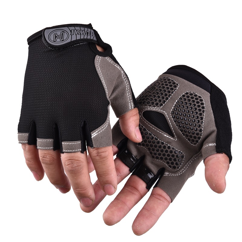 Picture of Half-finger outdoor sports cycling gloves for men and women mountaineering fitness yoga driving shock-absorbing non-slip open-finger breathable gloves