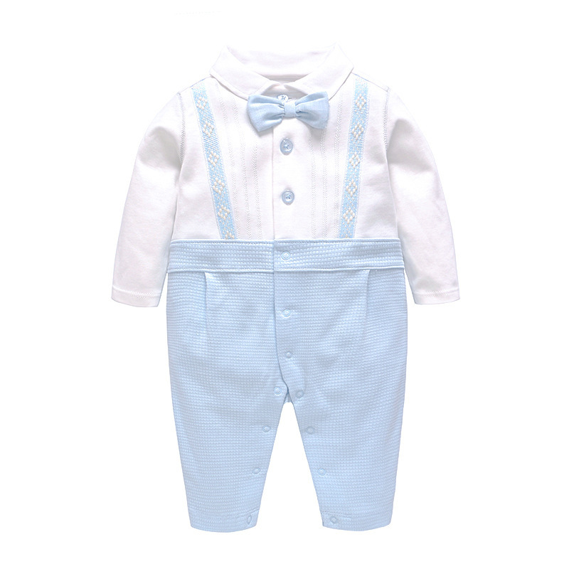 Picture of Wu Lingdie Short-Sleeved Baby and Children's Clothing 2024 Spring New Baby Clothes Baby One-Year-Old Jumpsuit Gentleman's Crawl Suit