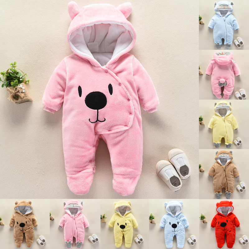 Picture of Baby's jumpsuit short-sleeved autumn and winter clothes winter thickened baby's climbing suit for boys and girls