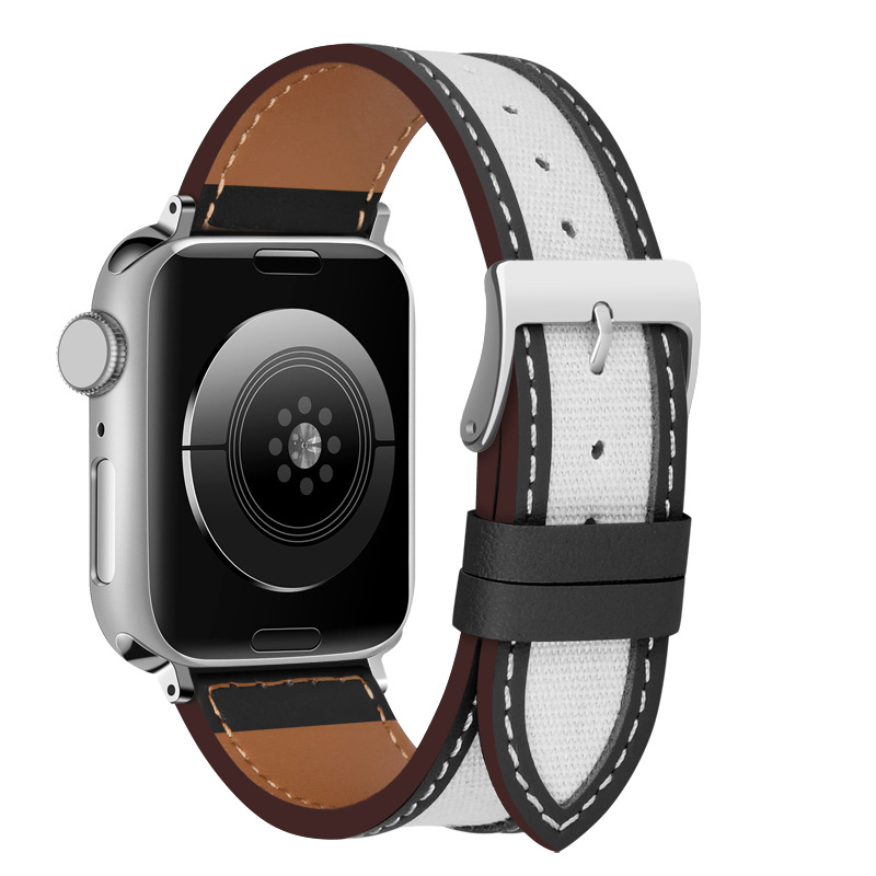 Picture of Spot Suitable for Apple Watch Genuine Leather Strap Apple Iwatch987654Se Contrasting Color Fashion Wristband