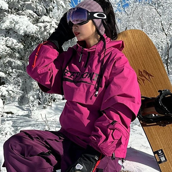 American Ski Clothing for Men and Women, Single Board Fleece-Lined, Warm Violet, Windproof and Waterproof Outdoor Ski Clothing, Southern Small Potatoes