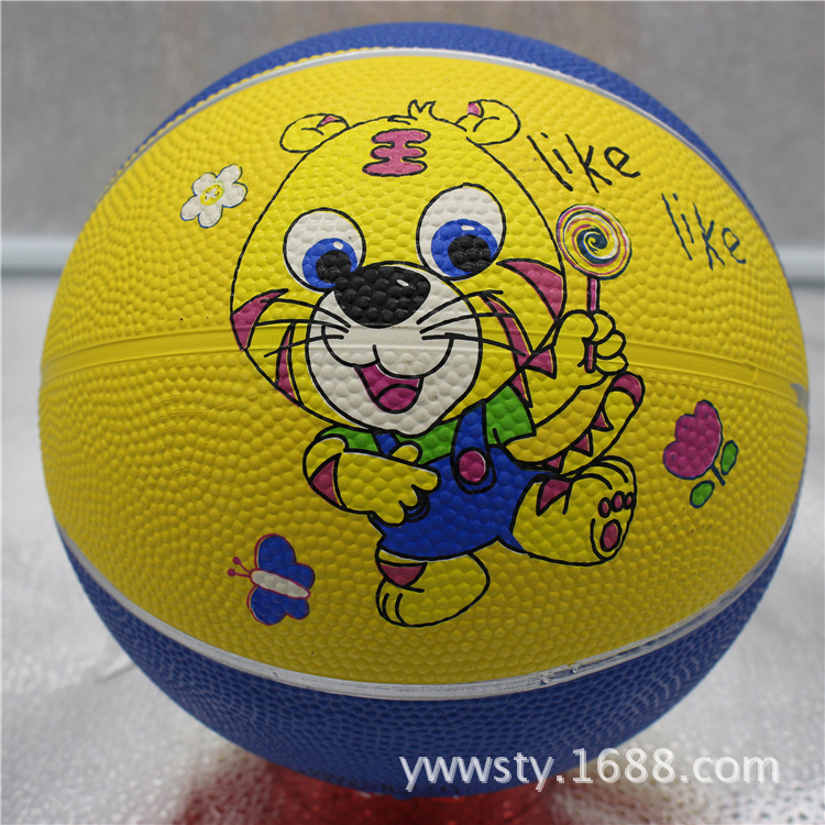 Picture of No.3 Basketball Children's Basketball/Rubber Ball/No.3 Rubber Basketball Elastic Foot/Kick and Shoot for Kindergarten