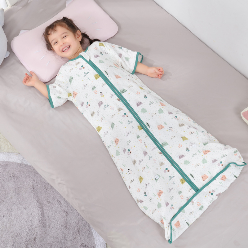 Picture of Baby Sleeping Bag Gauze Growing Envelope Sleeping Bag Leg Wrap Round Swing Adjustable Size Gauze Bamboo Fiber Winter Cotton