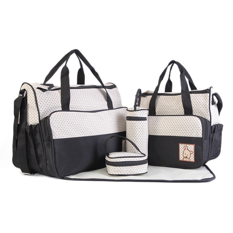 Picture of Fashionable Crossbody Waterproof Mummy Bag Five-piece Set Multi-functional Large Capacity Mother Bag Shoulder Portable Mother and Baby Bag