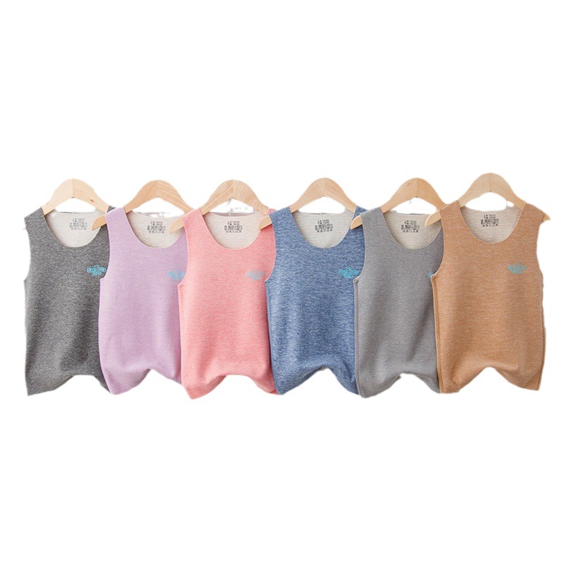 Children's Thermal Vest Silk Wool Seamless Autumn and Winter Base Layer for Boys and Girls 2025 New Velvet Brushed Vest