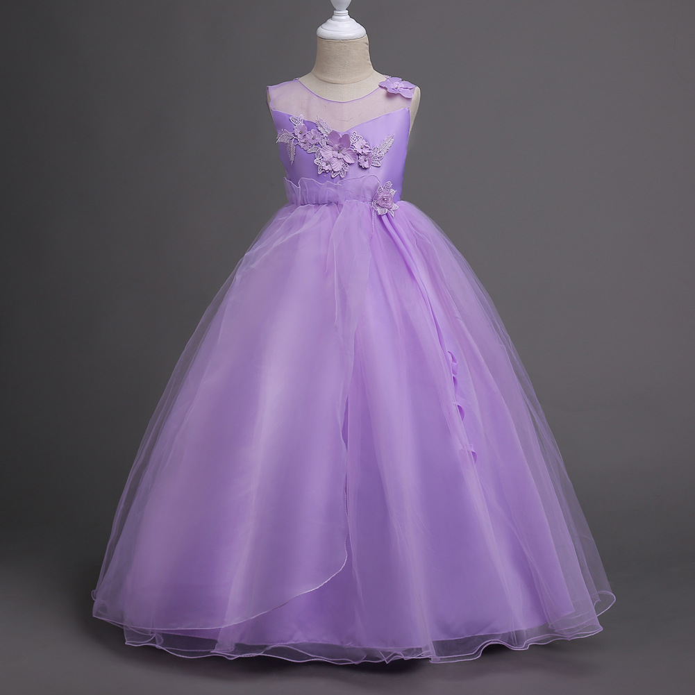 Picture of Children's Princess Skirt Mesh Foreign Trade Girl's Dress Flower Girl's Dress Skirt Big Child Host Show Dress