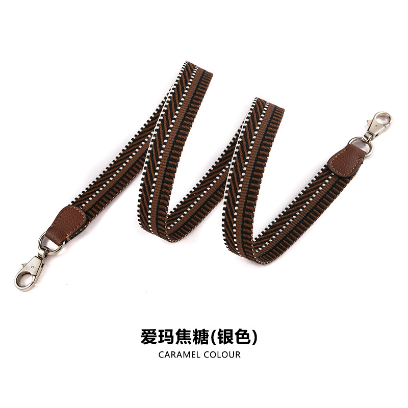 Picture of MHS-F-30H Home 2.5CM Ribbon Vegetable Basket Wide Shoulder Strap Kelly Canvas Bag with Shoulder Crossbody Lightweight
