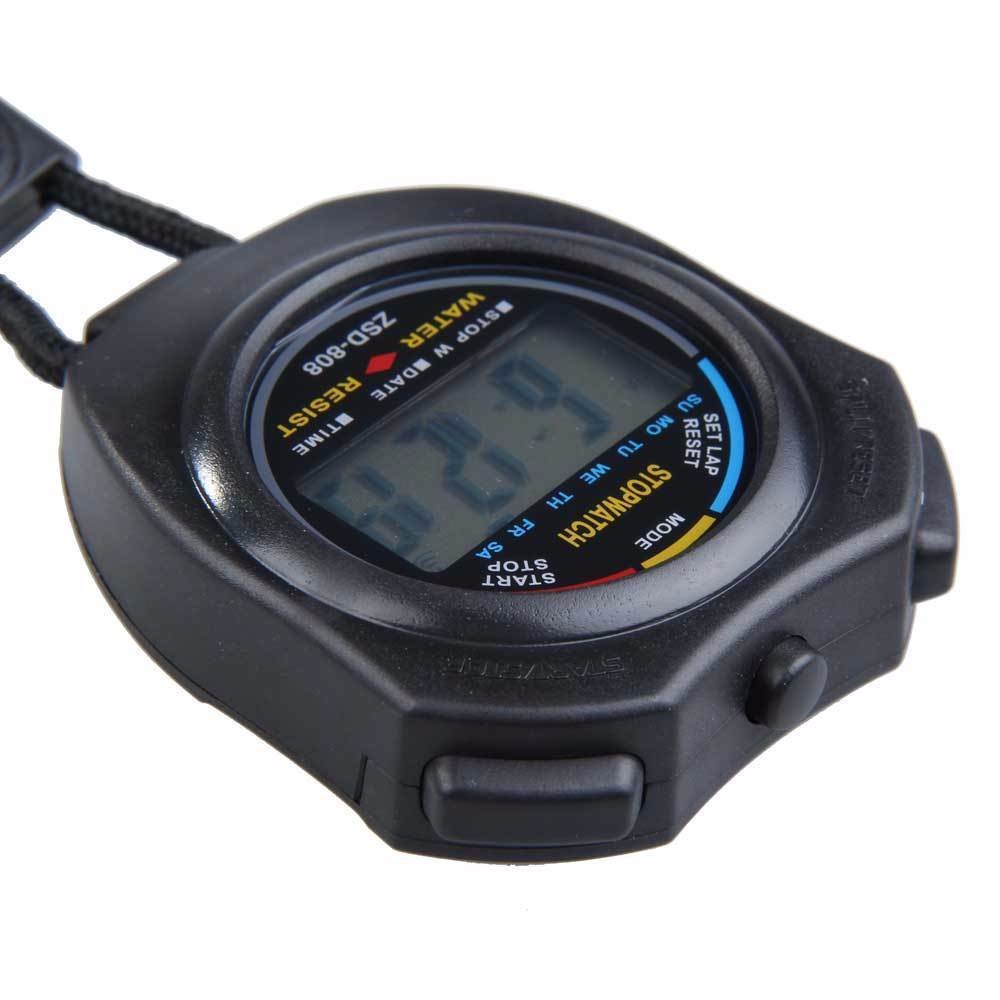 Picture of ZSD-808 Stopwatch Single Row Double Channel Student Fitness Training Competition Professional Sports Stopwatch Waterproof Timer
