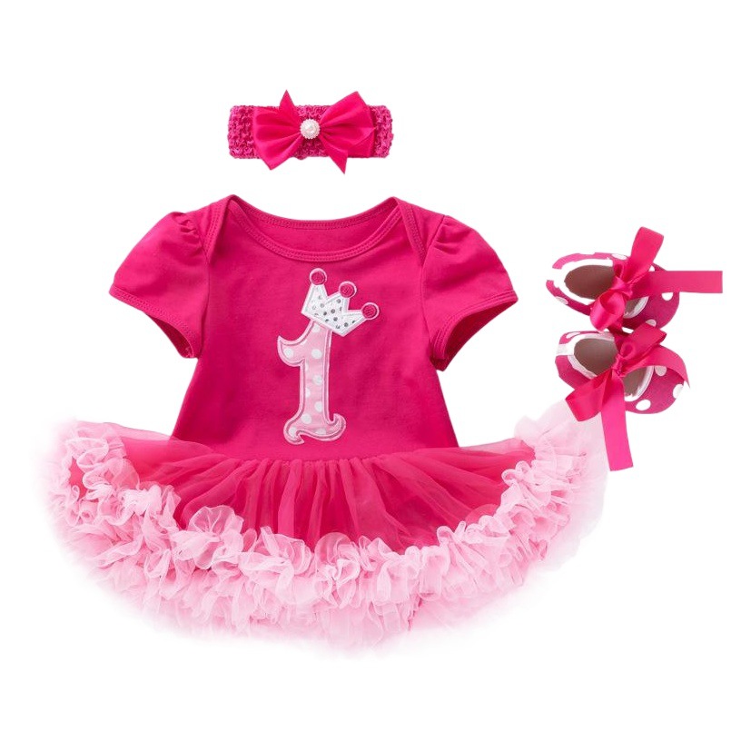 Cross-Border 2025 New Summer Clothes for Baby Girls Holiday Cartoon Short-Sleeved Rose Red Harem Skirt Three-Piece Suit Birthday Children's Skirt