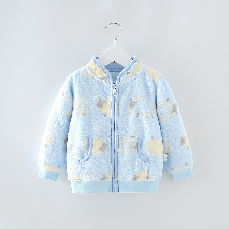 Picture of Children's coat spring and autumn flannel baby coat girls boys cardigan sweater baby coat a generation of hair