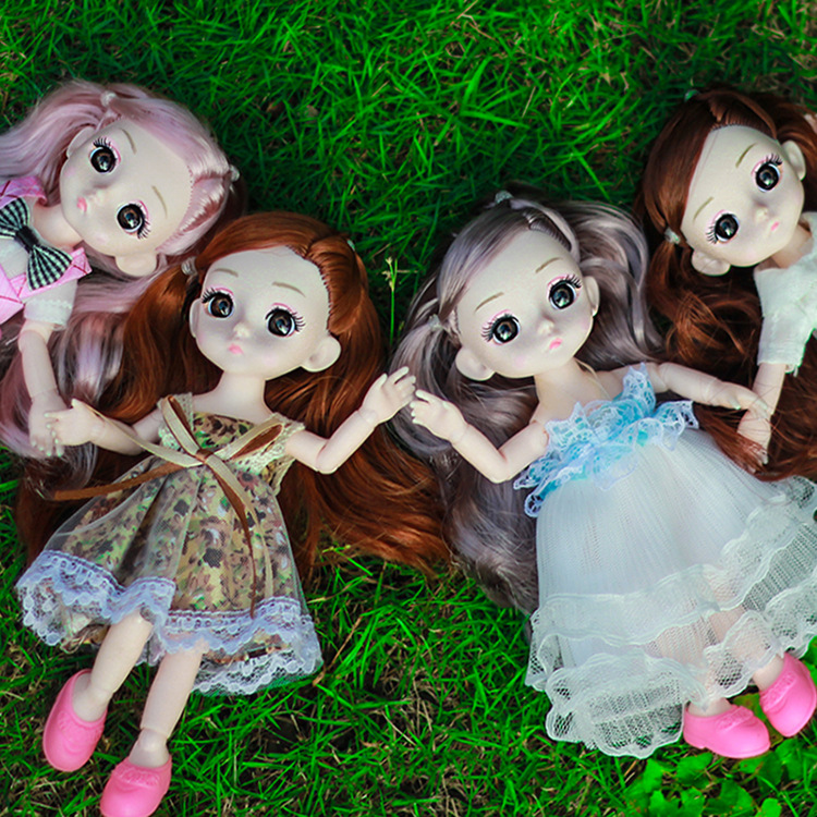 Picture of 17cm Bardenby Doll Princess Set Dress-up Bjd Doll Girl Toy Birthday Gift 8 Piece Set