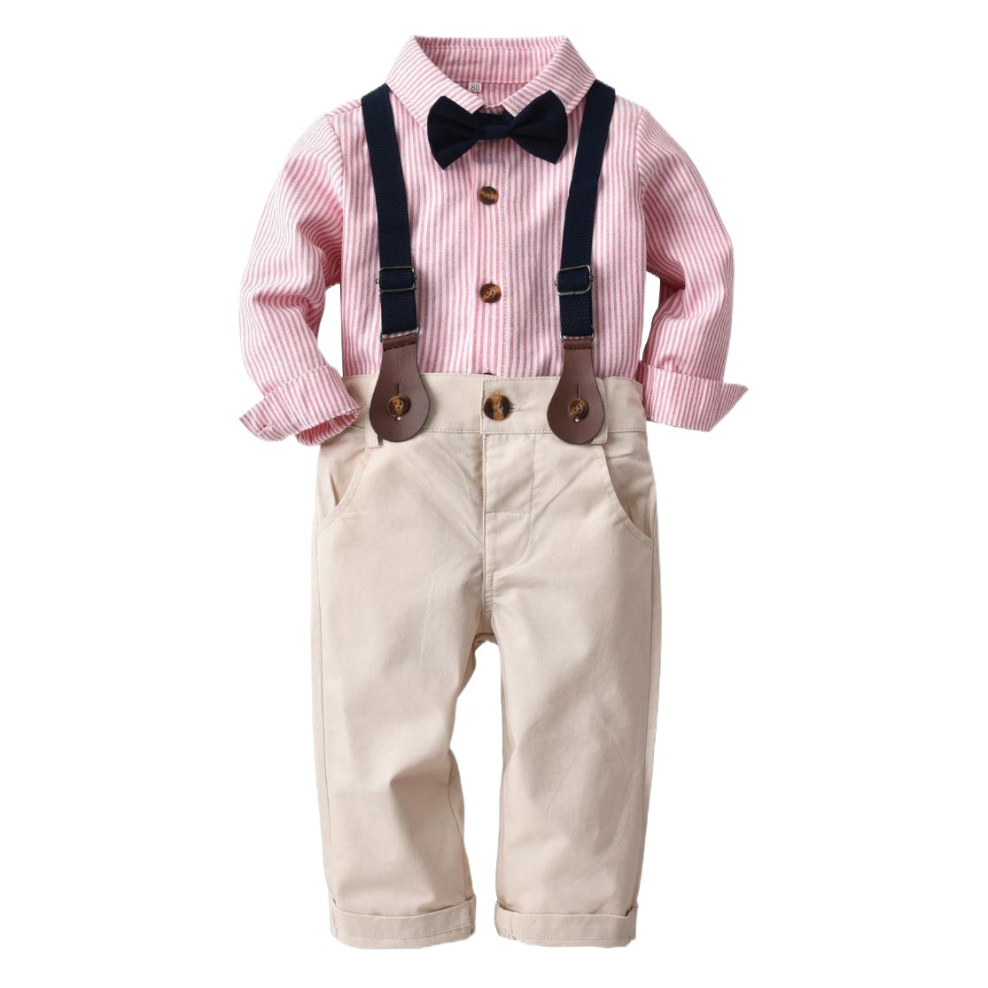 Boy's Baby Baby's Gentleman Suit Bow Tie Shirt Long Sleeve Trousers European and American Spring and Autumn Outfit