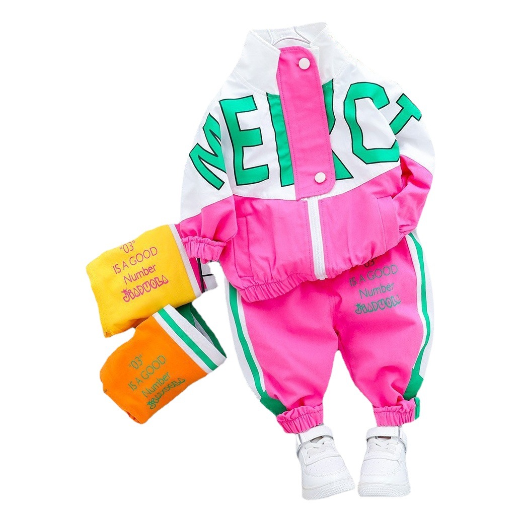 Korean version of the Spring and Autumn new men's and women's leisure sports version of the long sleeve suit foreign trade children's baby clothing a generation of hair