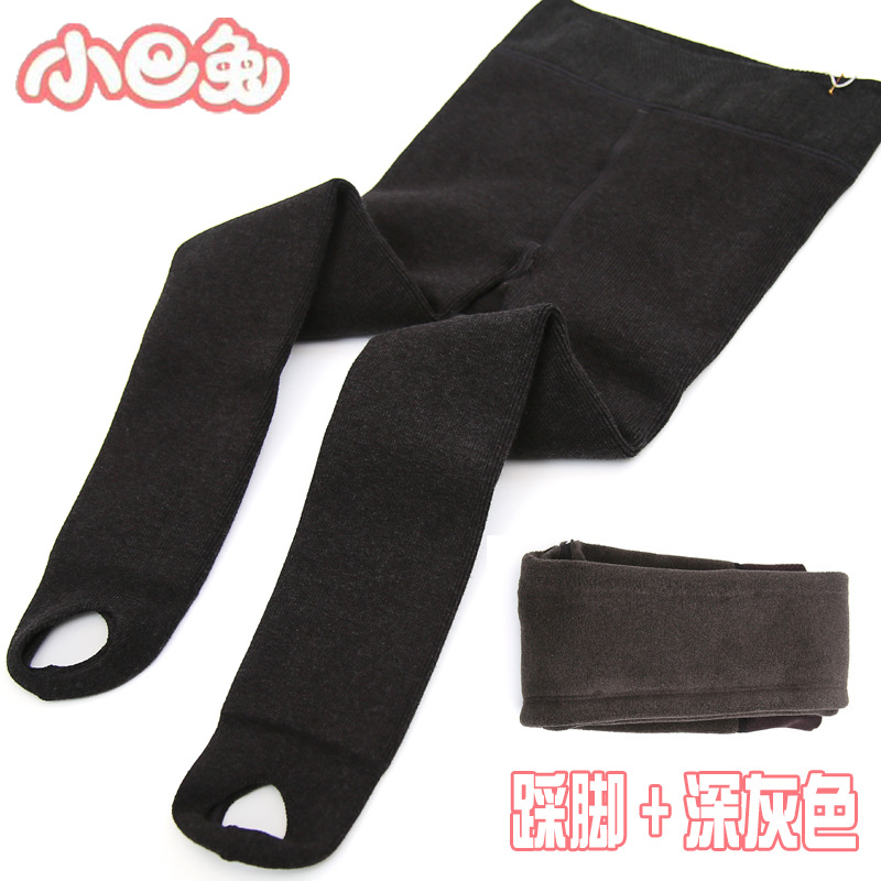 Picture of Xiaoba Rabbit Winter Thickened Girl's Children's Leggings Cotton Vertical Strip Warm Foot Air-Lined Velvet One-piece Pants Divided into Socks