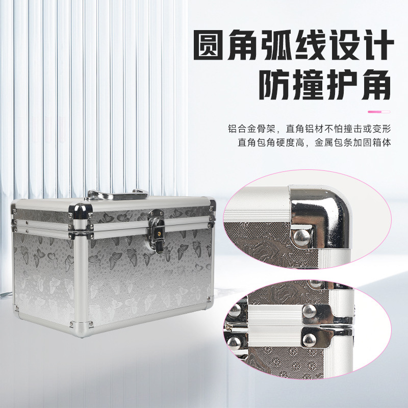 Picture of Hd Box Satchel Cosmetic Bag and Makeup Artist Aluminum Alloy Cosmetic Case Tattoo Embroidery Nail Art Tattoo Beauty Storage Tool