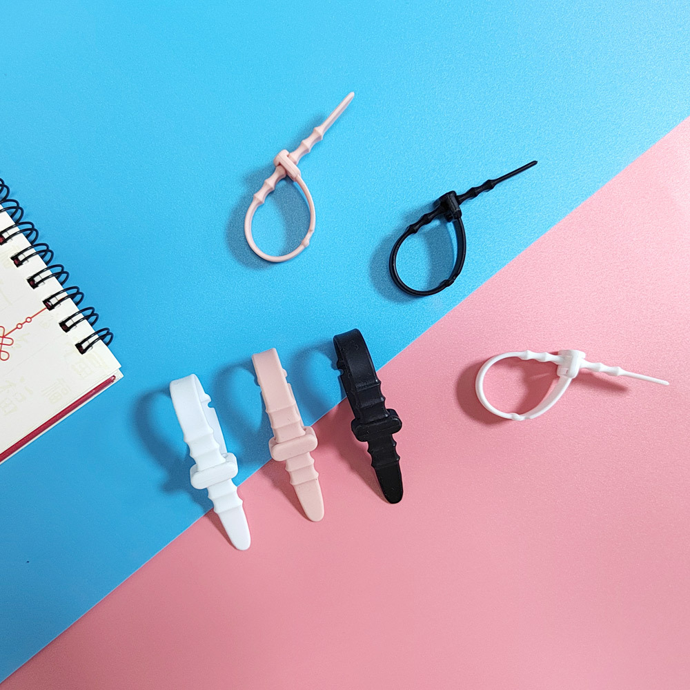 Picture of Fishbone Silicone Cable Organizer Data Cable Storage Tie Headphone Cable Winder Strap Cord Organizer