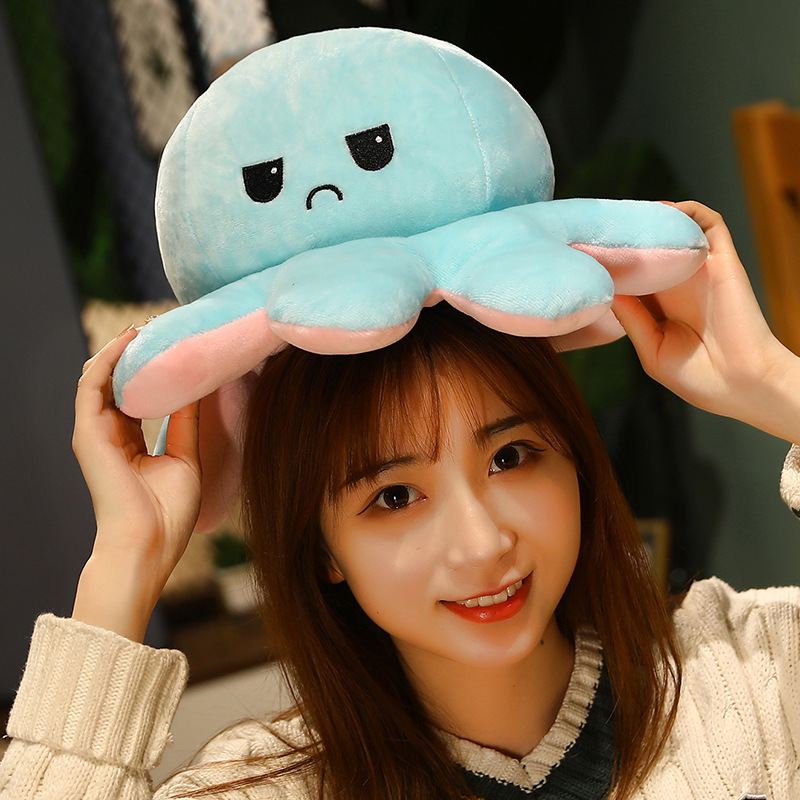 Picture of Flip Small Octopus Doll Double-sided Flip Doll Children Octopus Plush Toy Expression Face-changing Octopus Doll