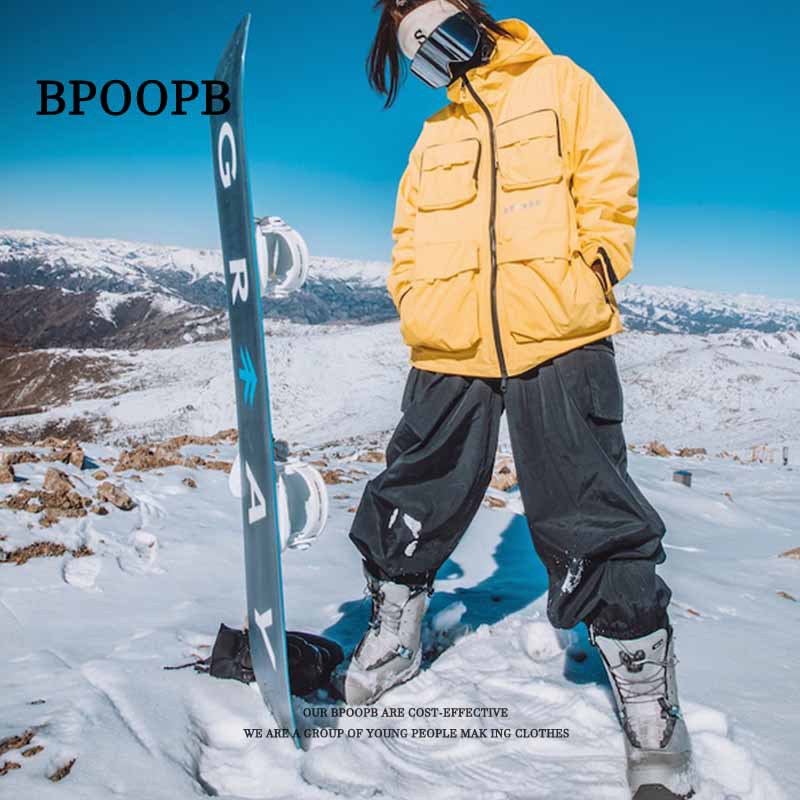 Picture of Harbin Small Potato Loose Waterproof Windproof Snowboard Pants Ski Suit Men's and Women's Pants Outdoor Outer Wear Pants